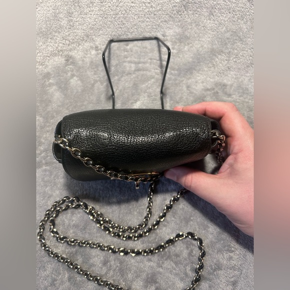 Mulberry Mini Lily Black Pebbled Leather Crossbody on Chain - Picture 10 of 12